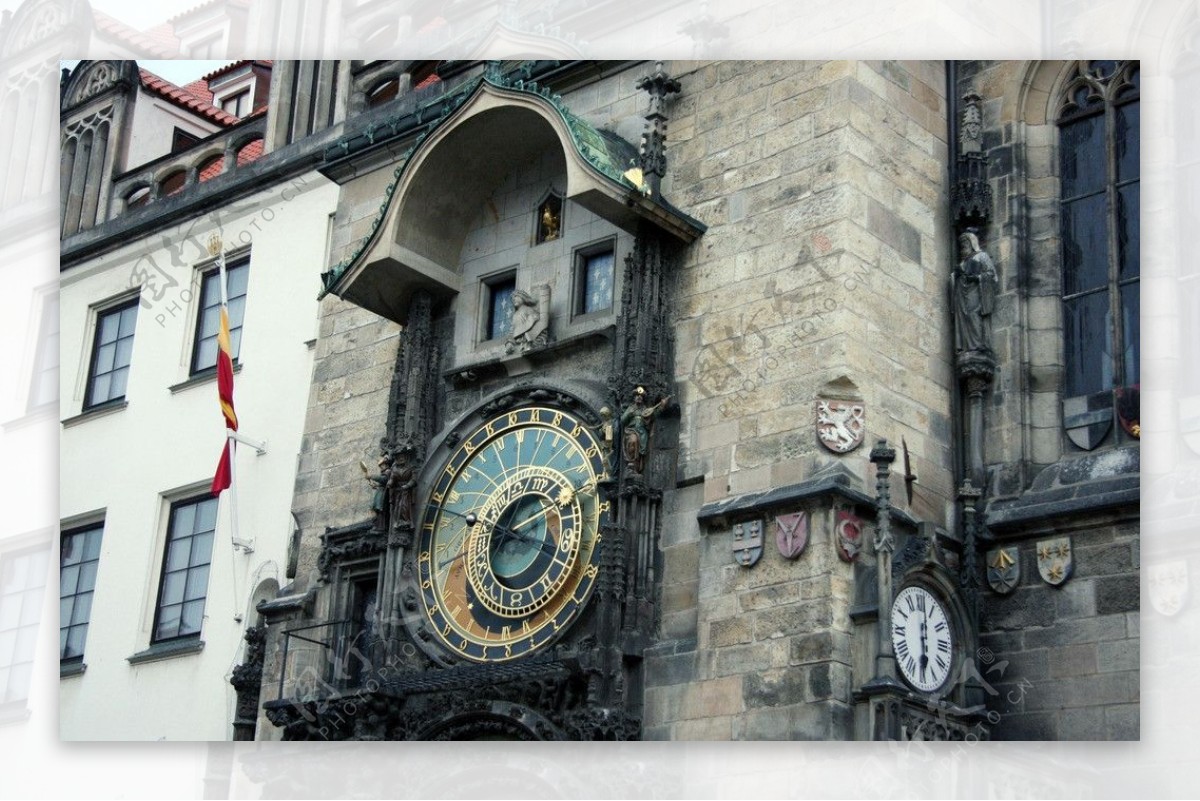 布拉格广场的天文钟图片