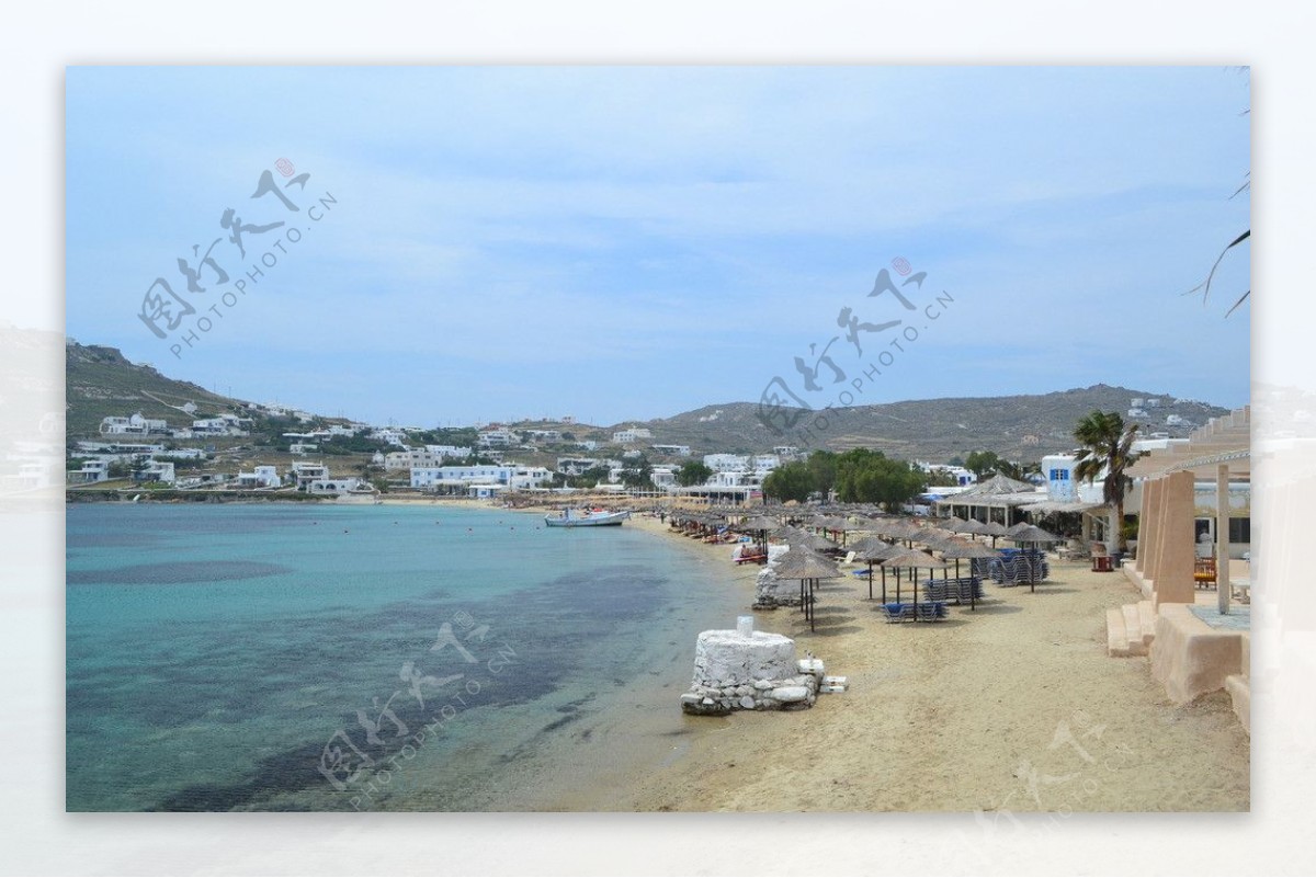 希腊海边风景图片