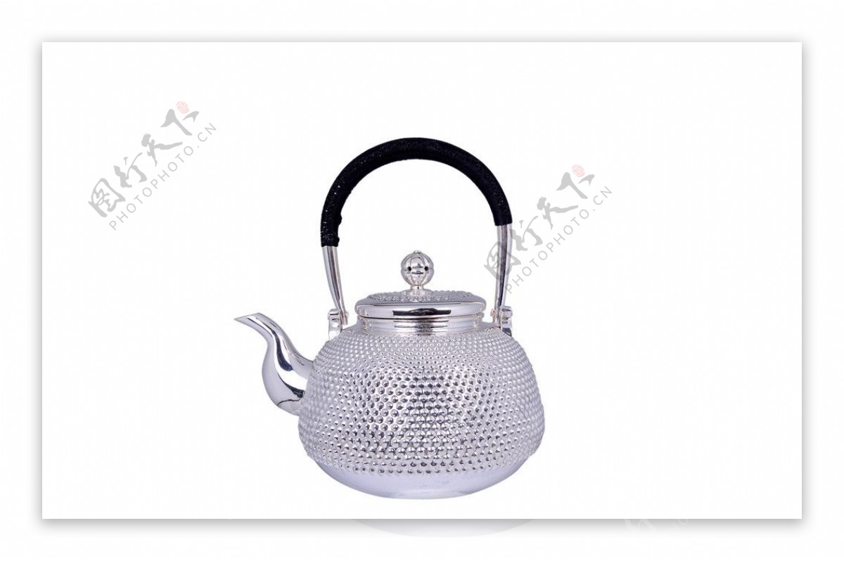 纯银茶具抠图图片