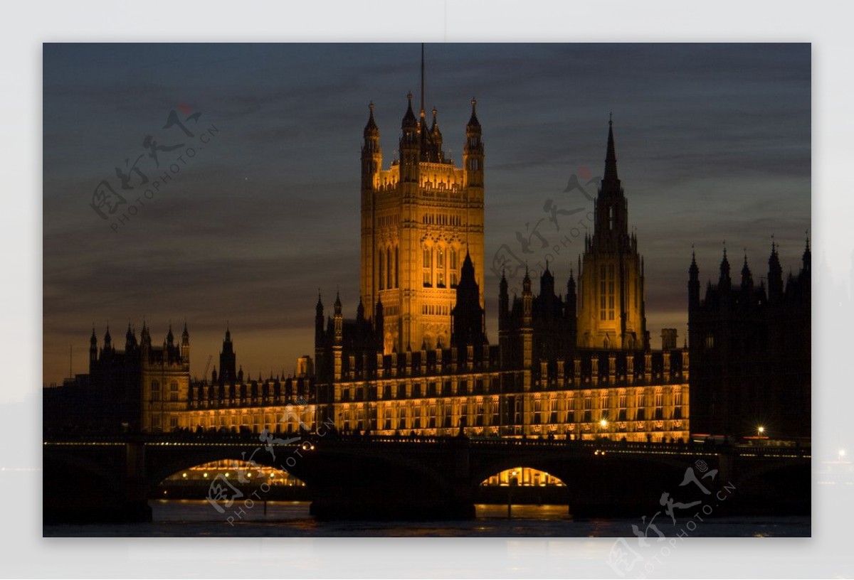 伦敦国会大厦夜景图片