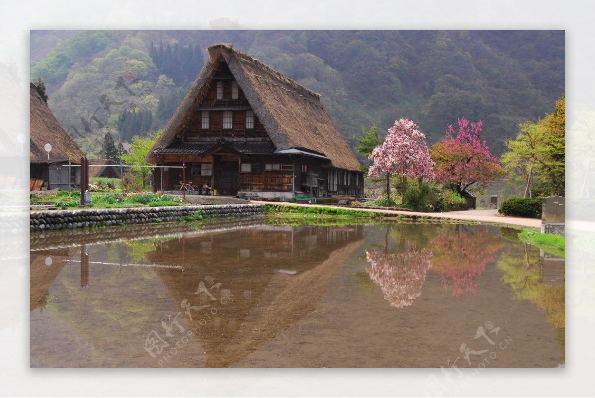 日本岐阜五崮山白川乡图片