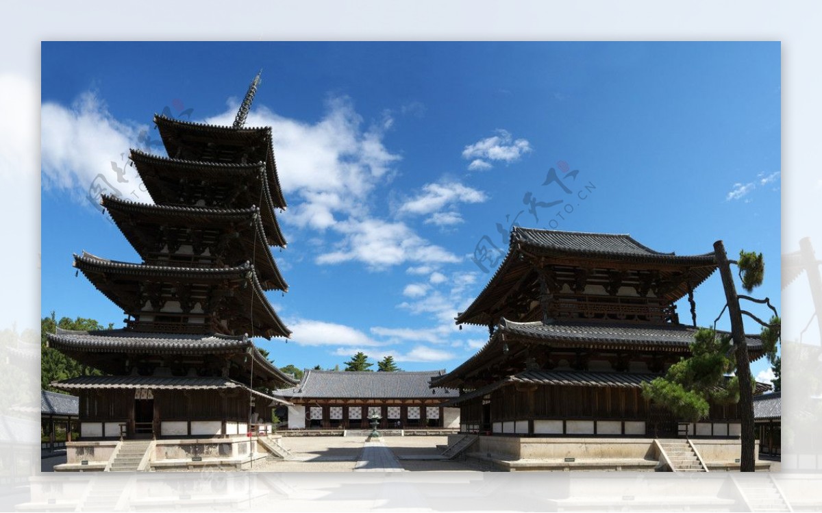 日本奈良法隆寺大院图片