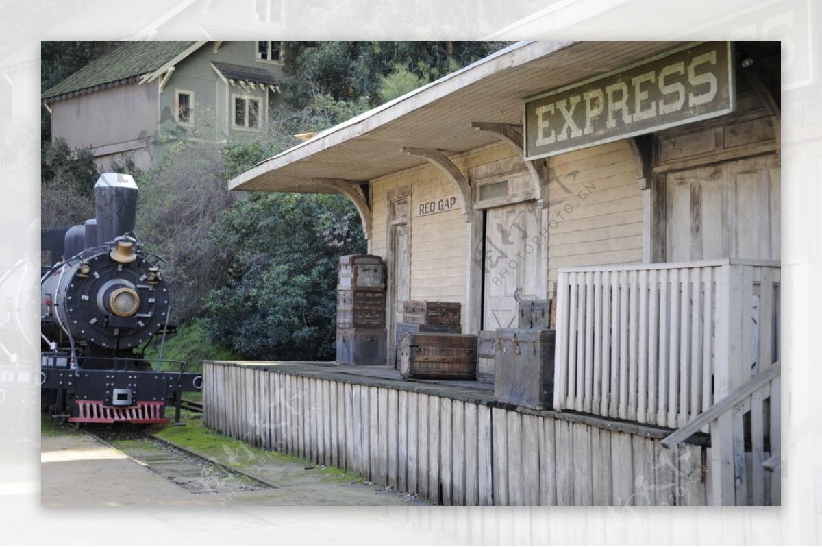 美国西部乡村火车站图片