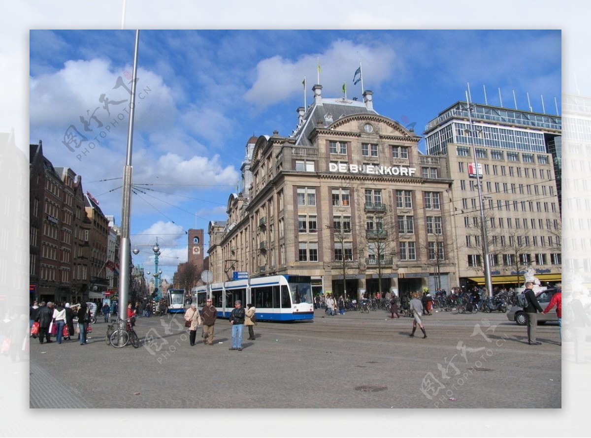 荷兰阿姆斯特丹宪兵集市广场街景图片
