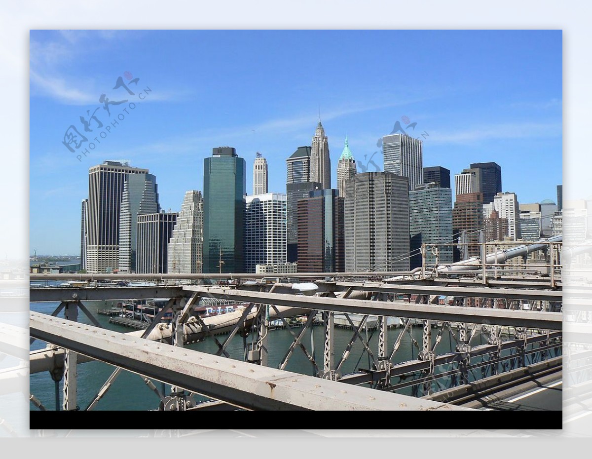 纽约铁桥建筑物蓝天图片