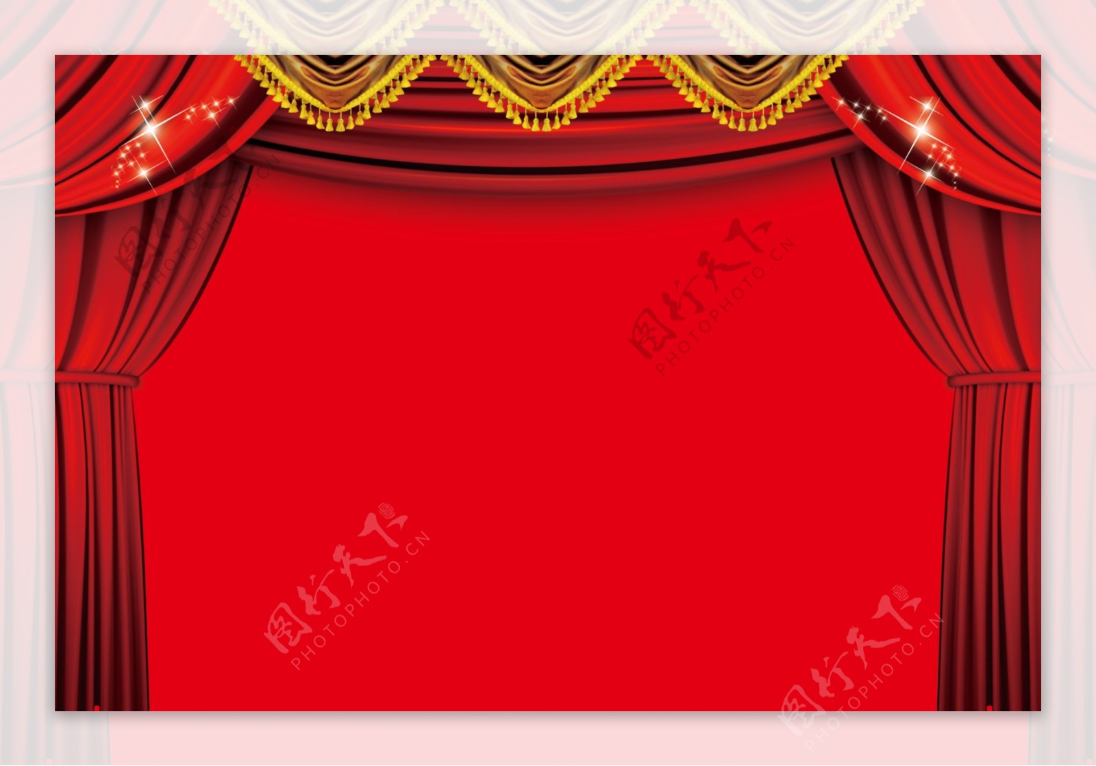 红色幕布背景图片