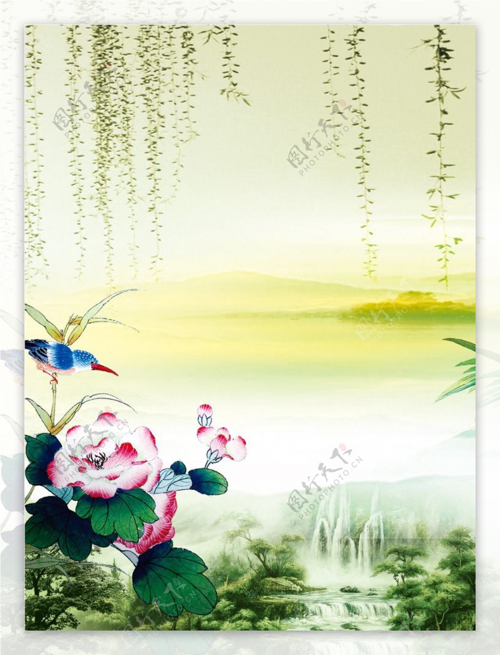 梦幻花朵展板背景图片