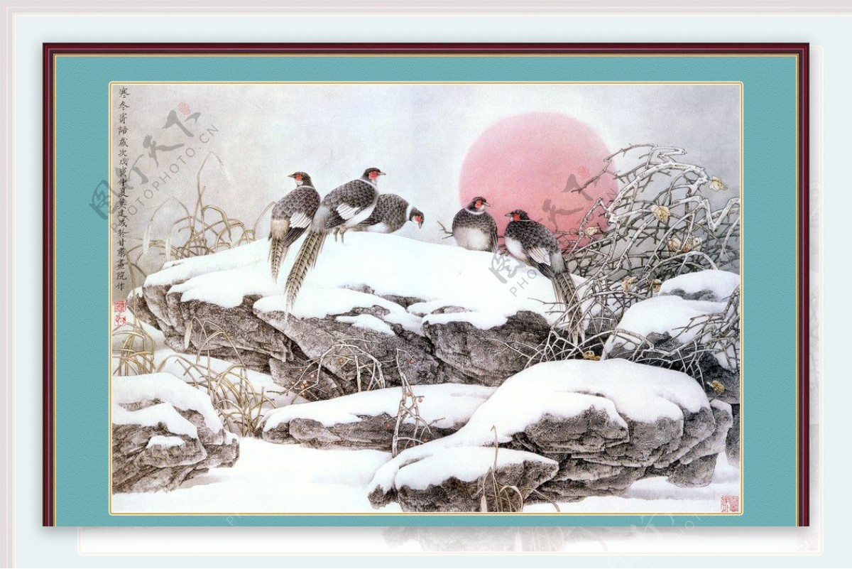 雪景中堂画图片