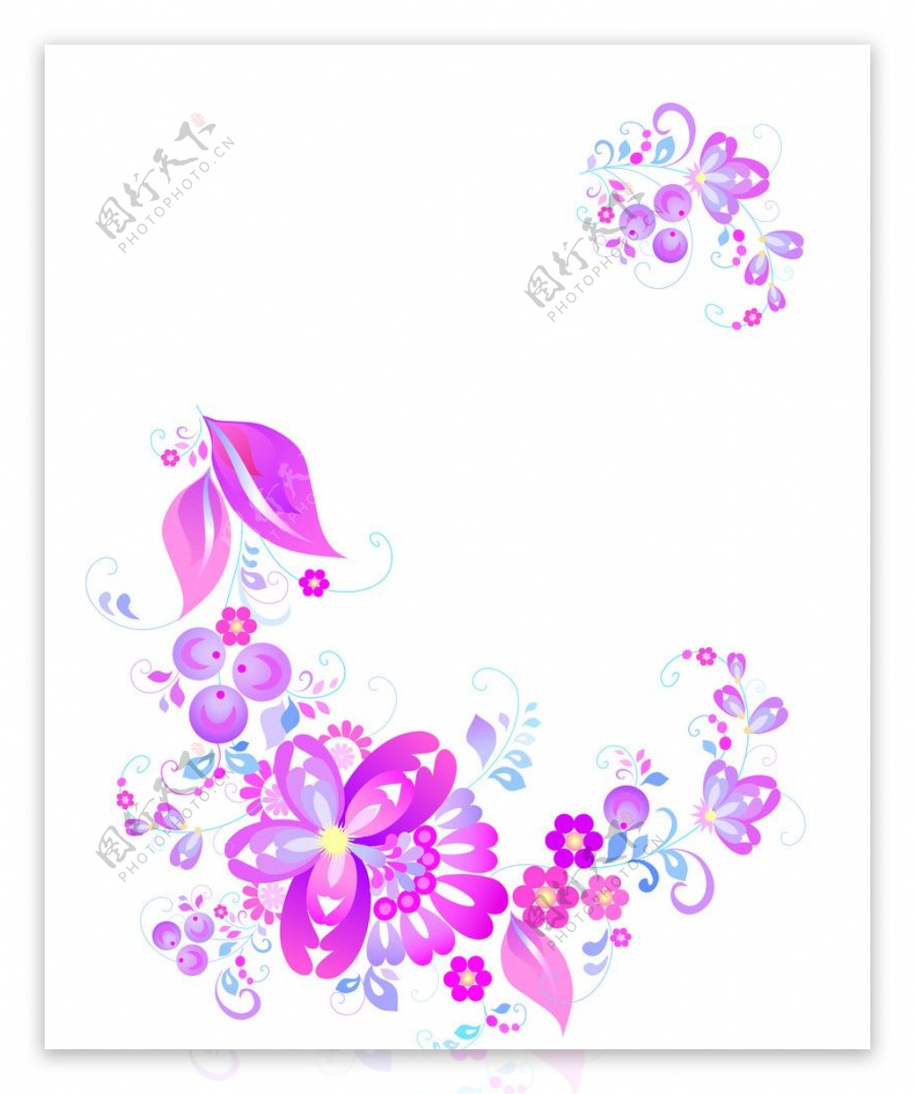 欧美花纹紫色繁花图片