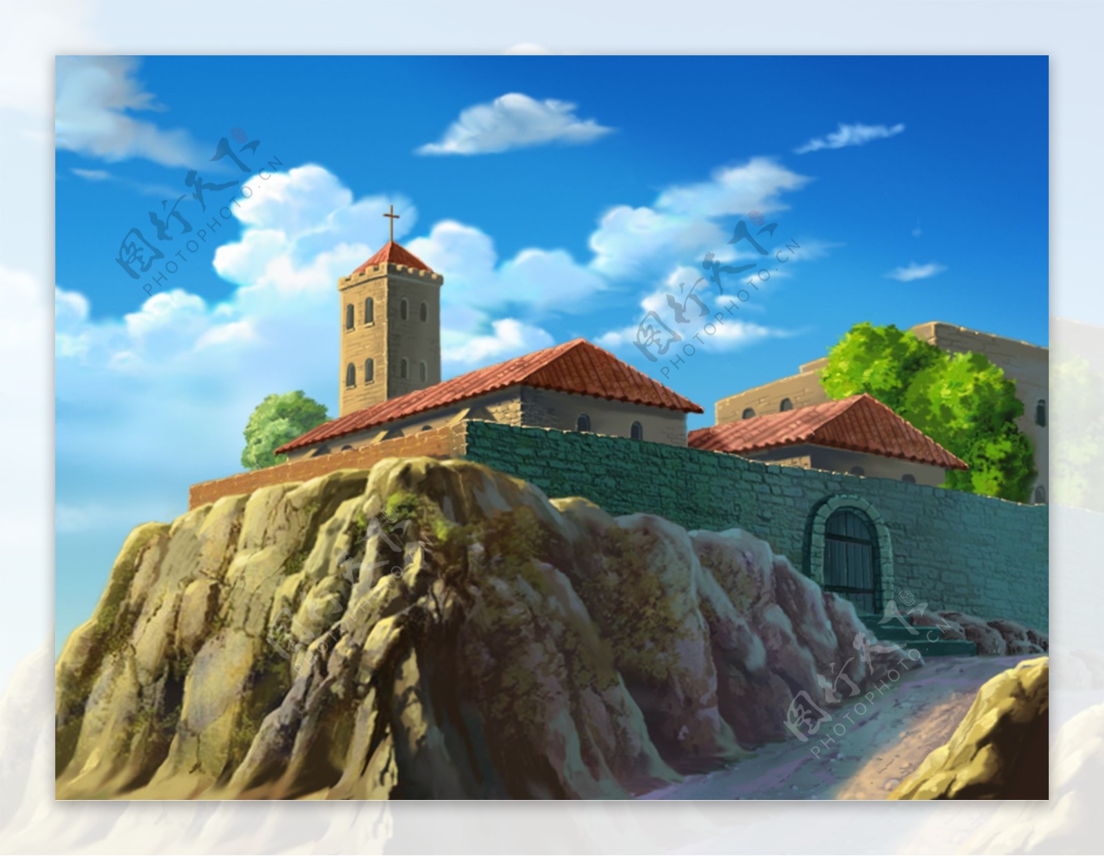 动画背景教堂图片
