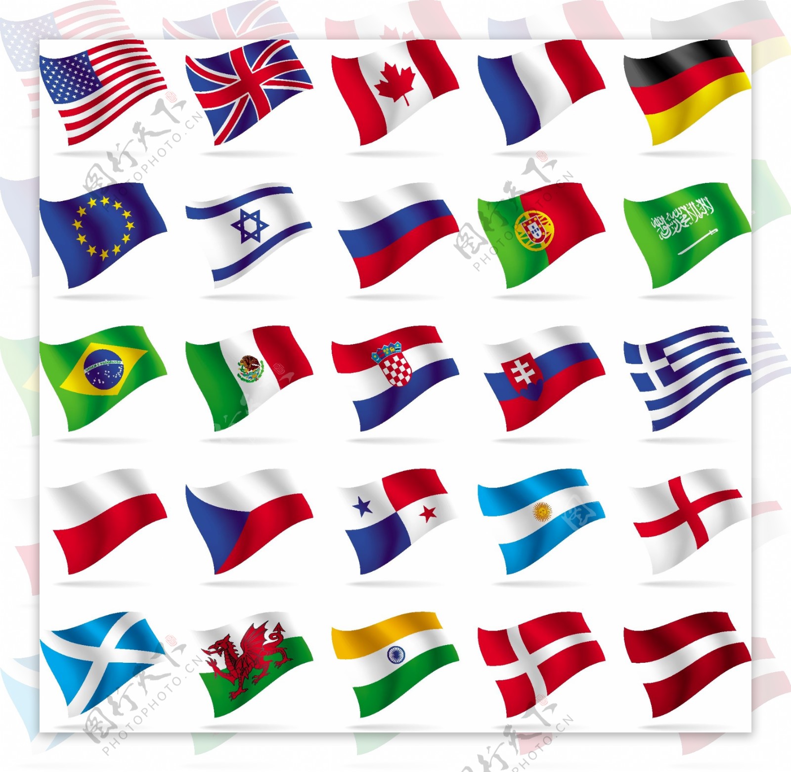 世界の主な国旗のセット 一覧表 イラスト イラスト素材 [ 6609884 ] - フォトライブラリー photolibrary
