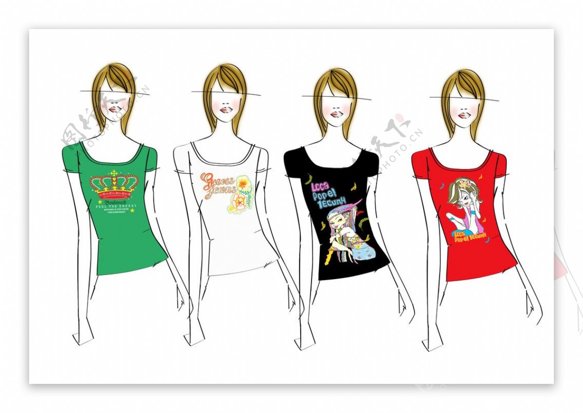 意大利女装T恤款式设计图片