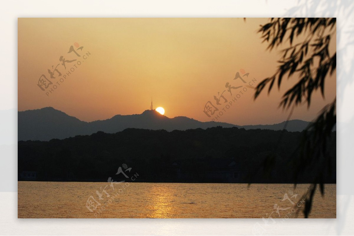 杭州西湖之日落图片