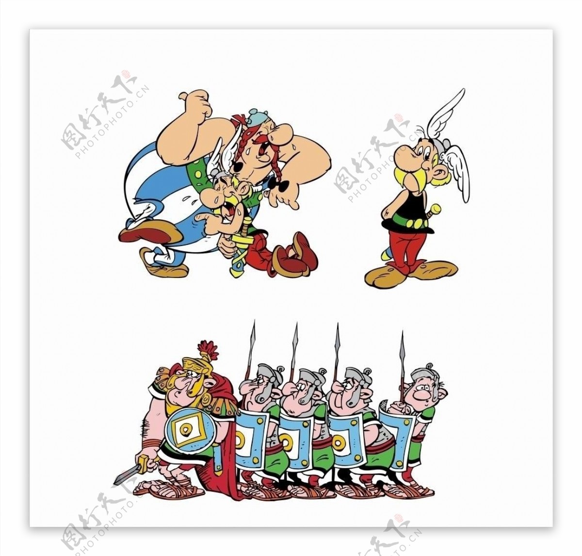 3组法国漫画高卢英雄原版矢量图图片