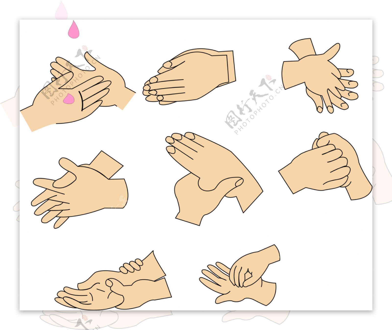 健康洗手七步法图片