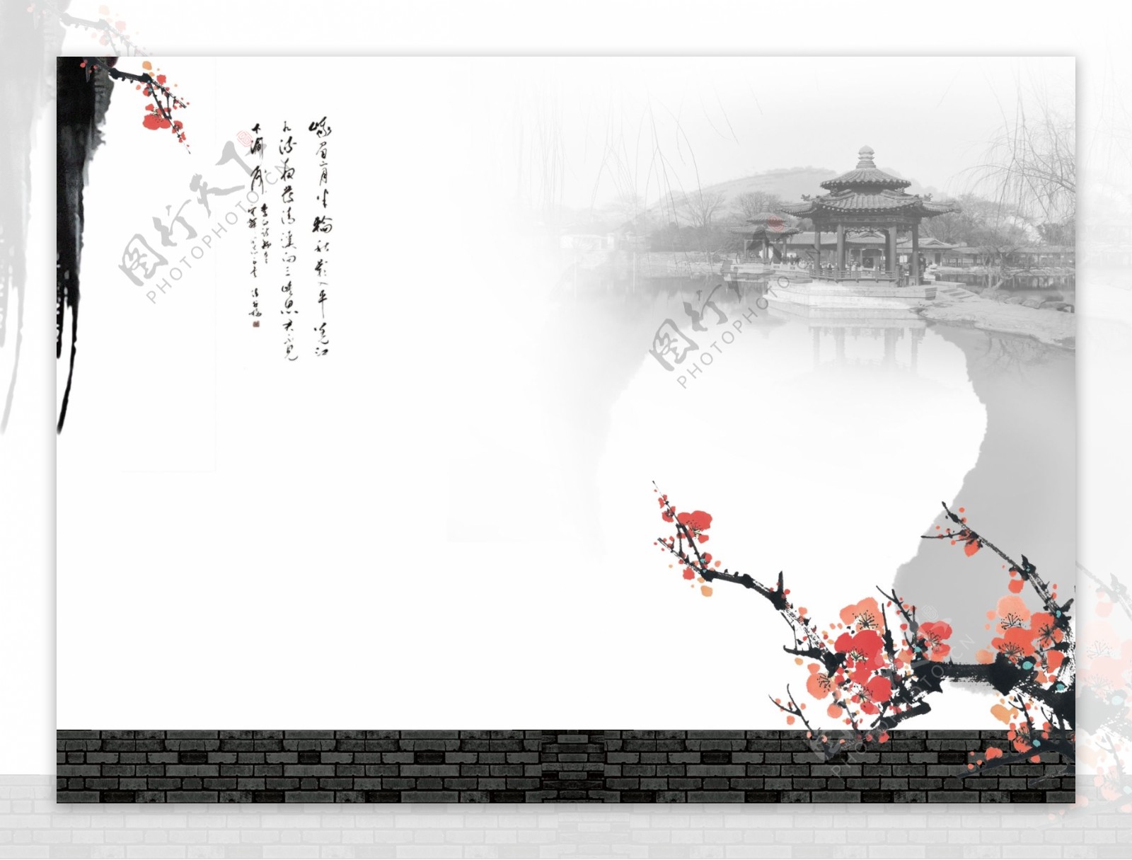 中国风水墨风格背景图片