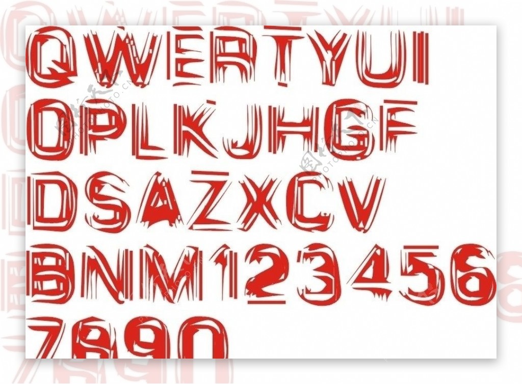 字母艺术字数字图片