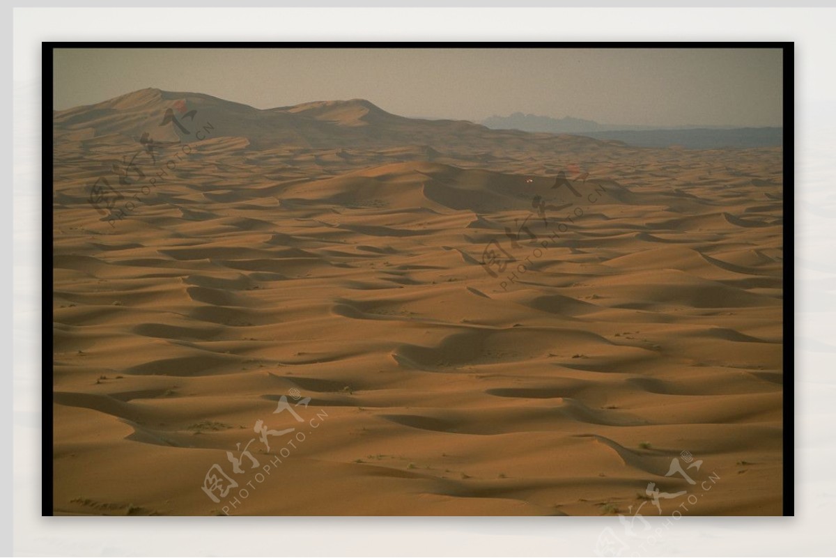 黄昏时的沙丘群图片