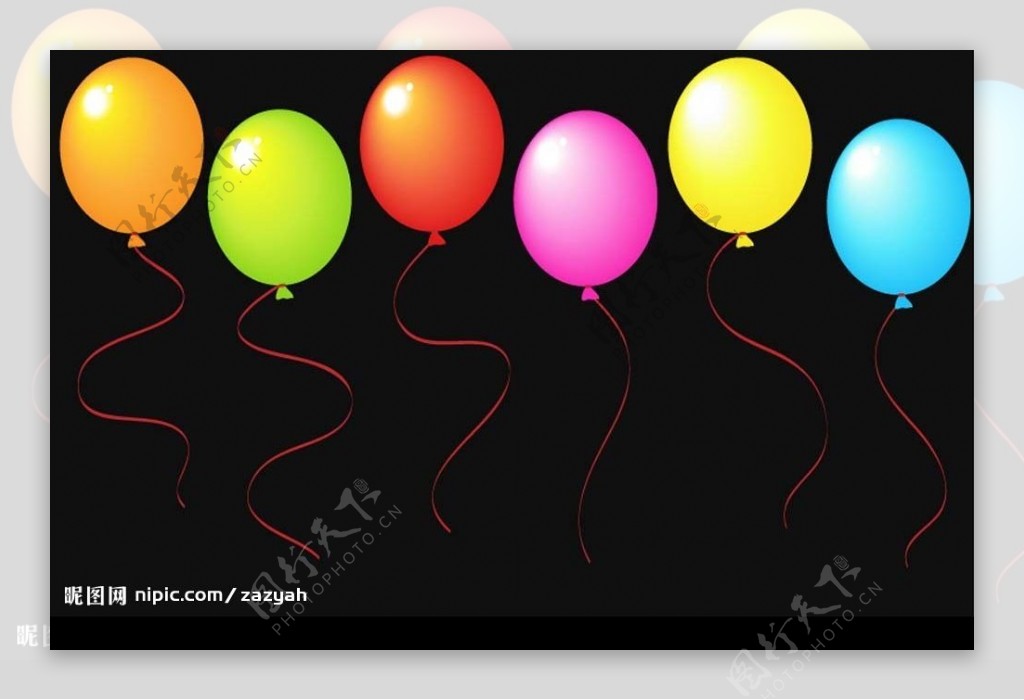 五颜六色的气球矢量素材图片