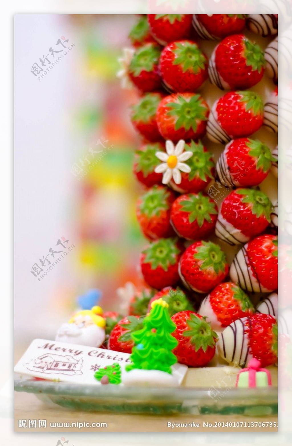 草莓圣诞老人图片