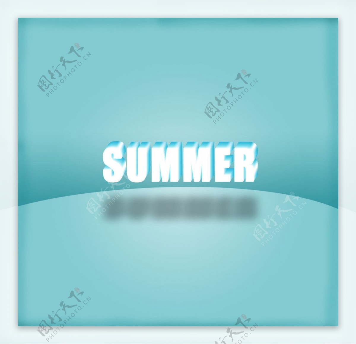 夏天水晶立体字图片
