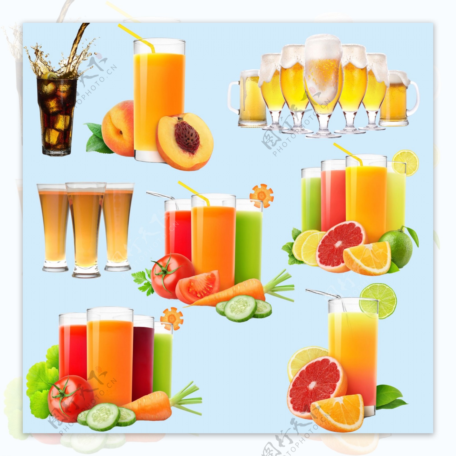 果汁饮料分层图片