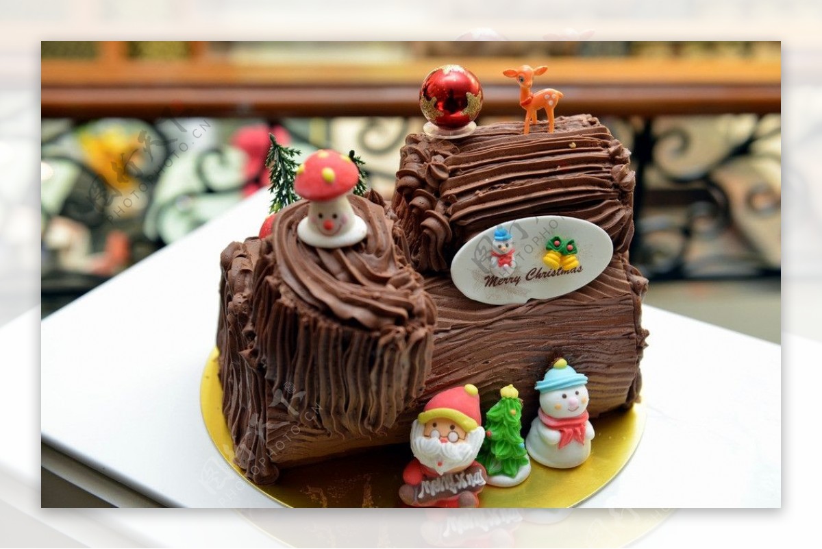 巧克力树头蛋糕图片