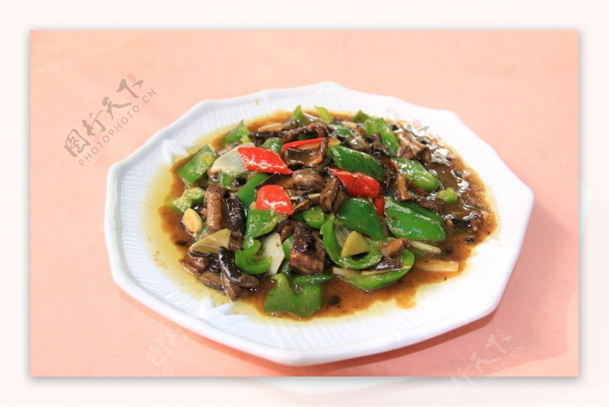 精美菜肴美食炒菜青椒传统美食图片