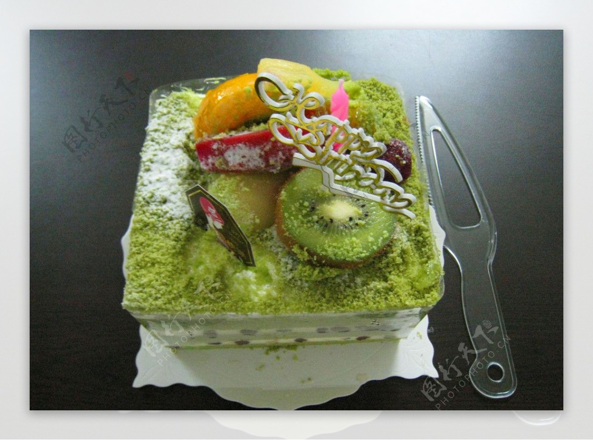绿茶生日蛋糕图片