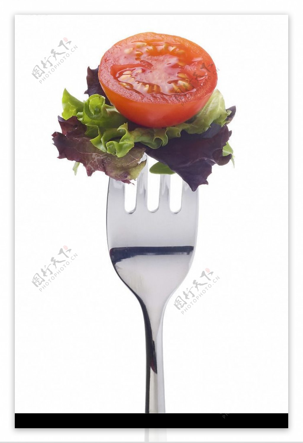 叉子和蔬菜高清图片素材