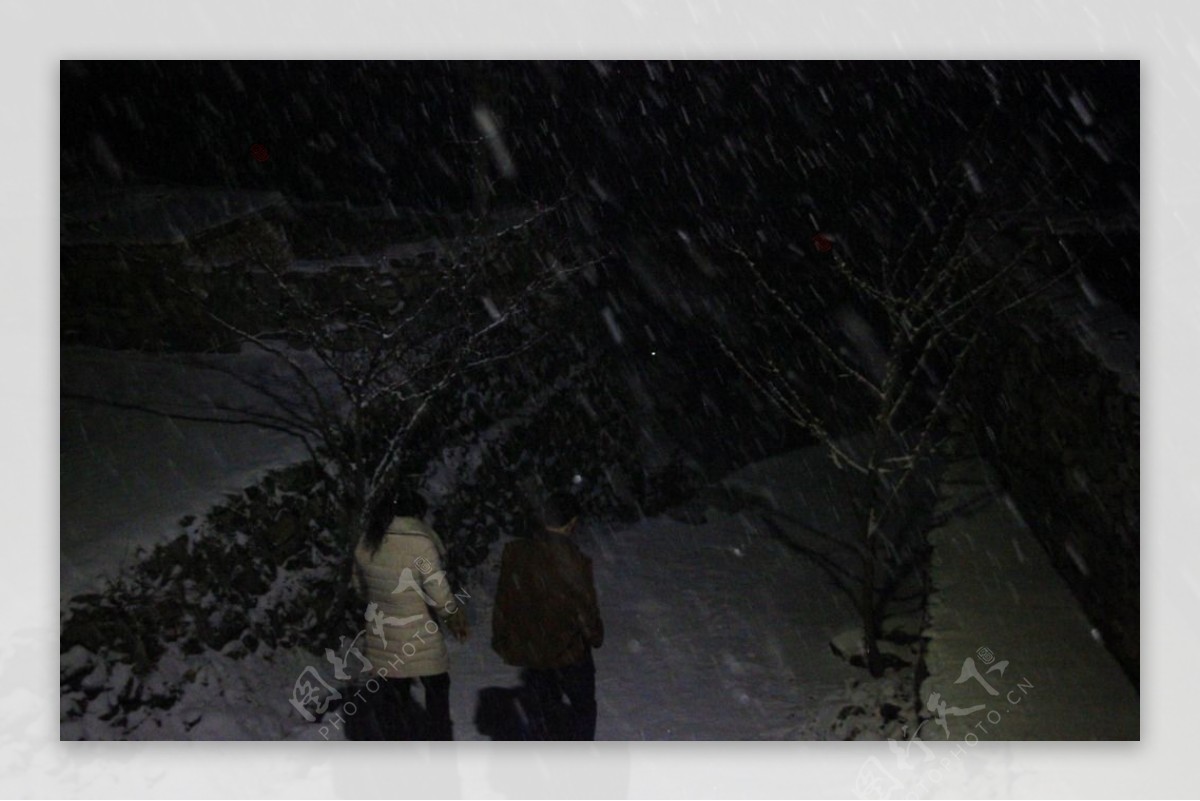 雪夜归途图片