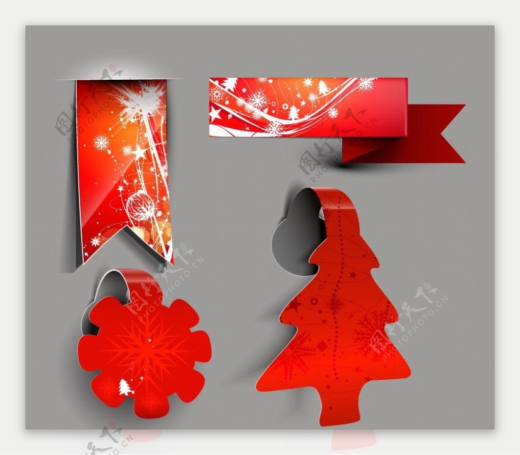 剪纸圣诞树图片