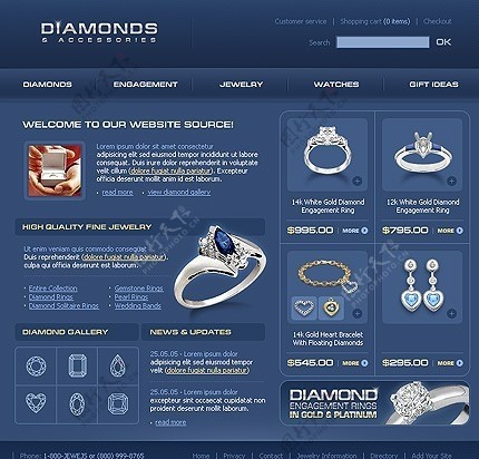 TemplateMonste欧美珠宝网页设计图片