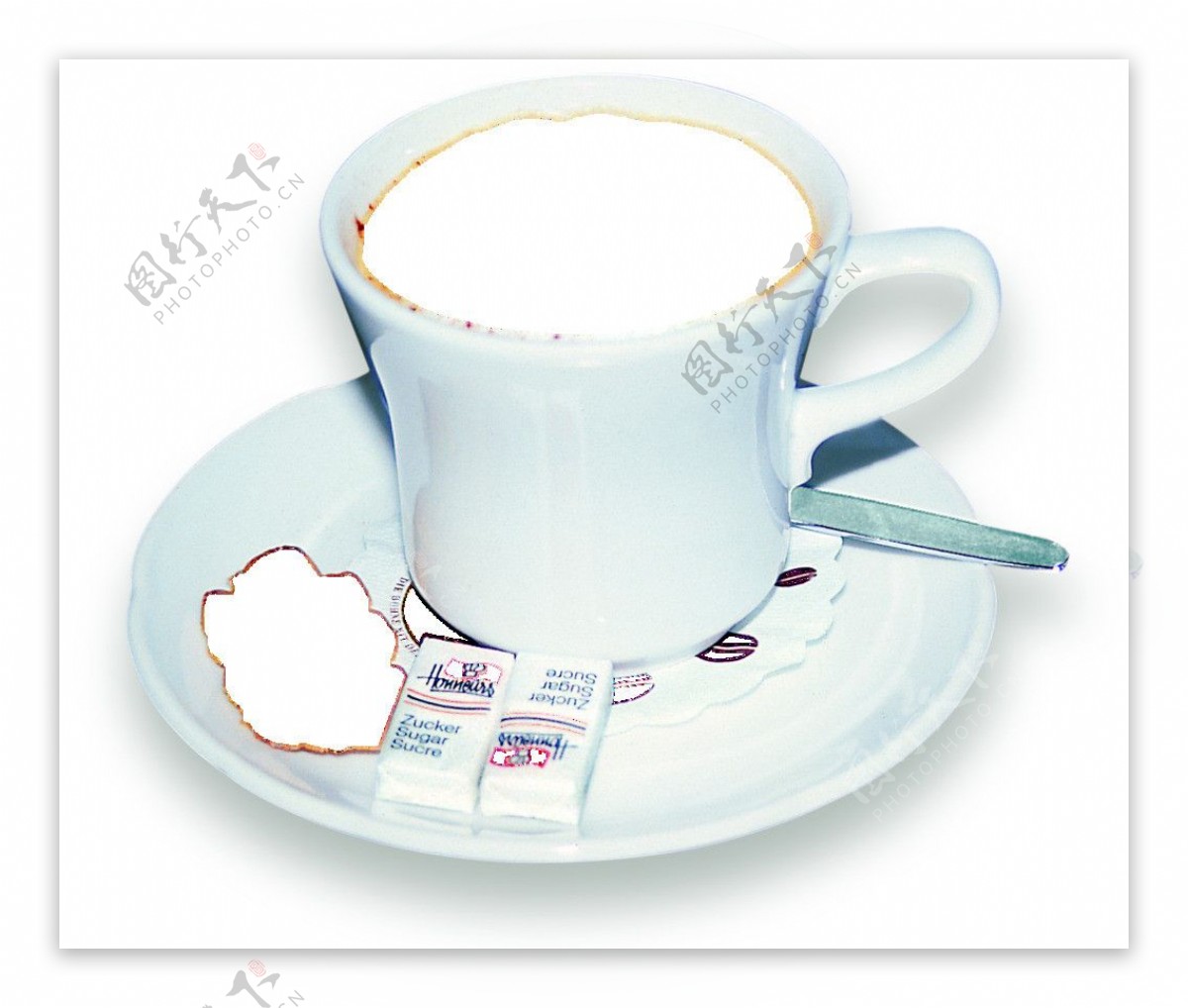 咖啡杯勺子卡布其诺图片