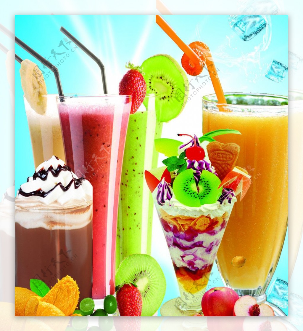 花式冰淇淋有意思果汁海报图片