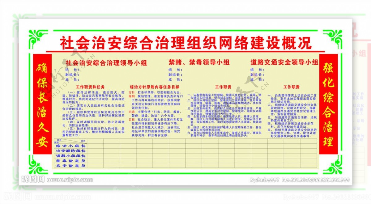 社会治安治理展板图片