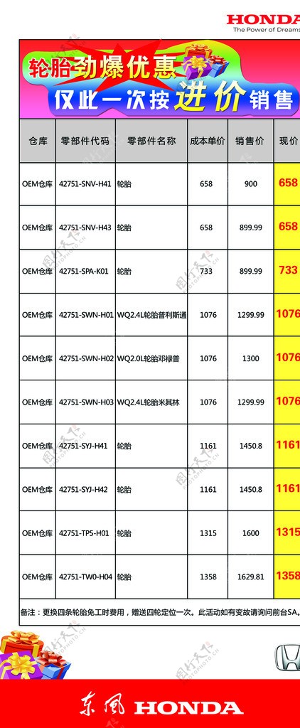 轮胎劲爆优惠展架图片