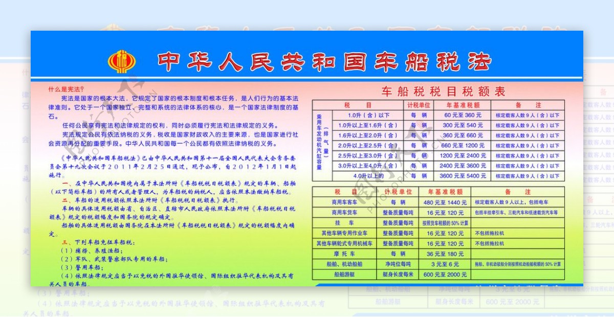 中华人民共和国车船税法图片