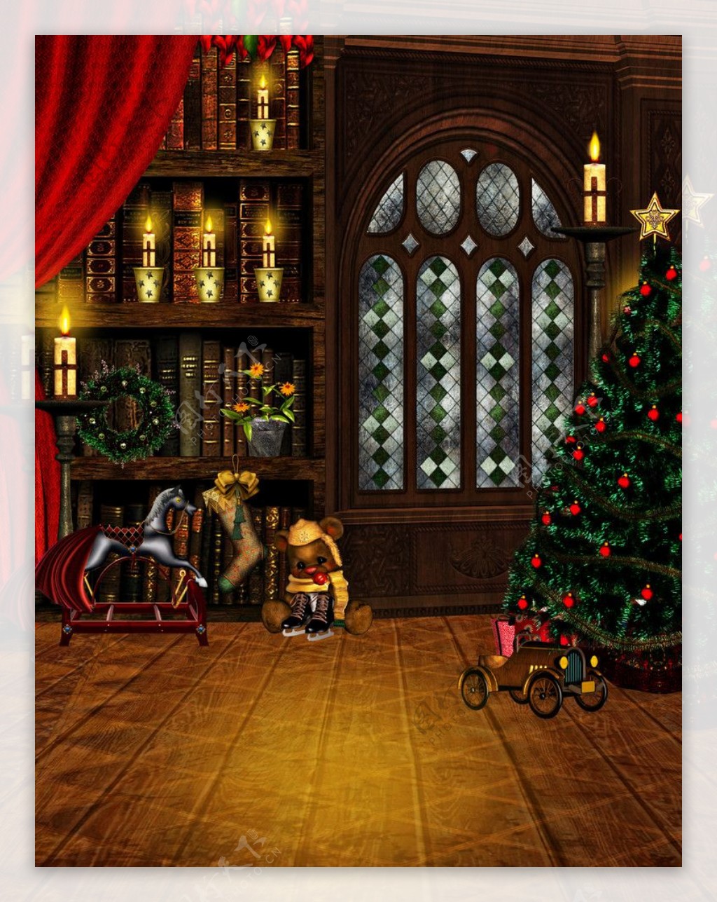圣诞童话照片模板图片