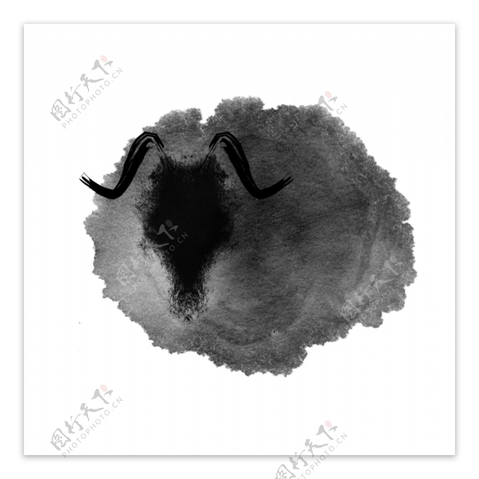 抽象国画12生肖羊图片