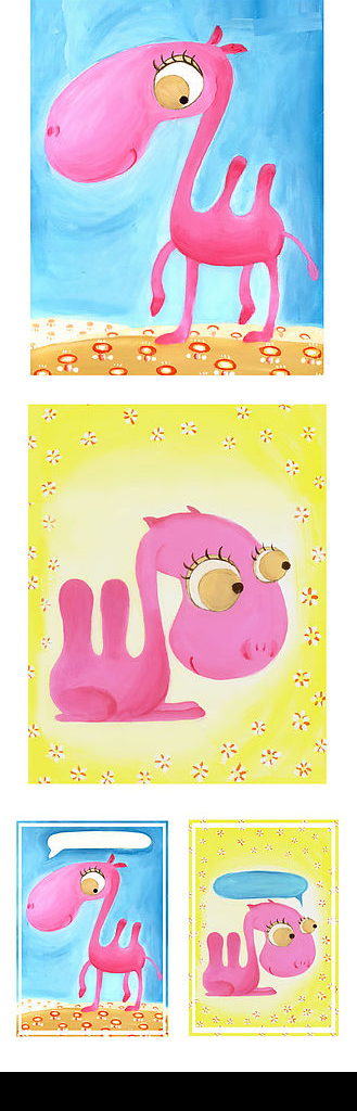 粉色骆驼矢量图片