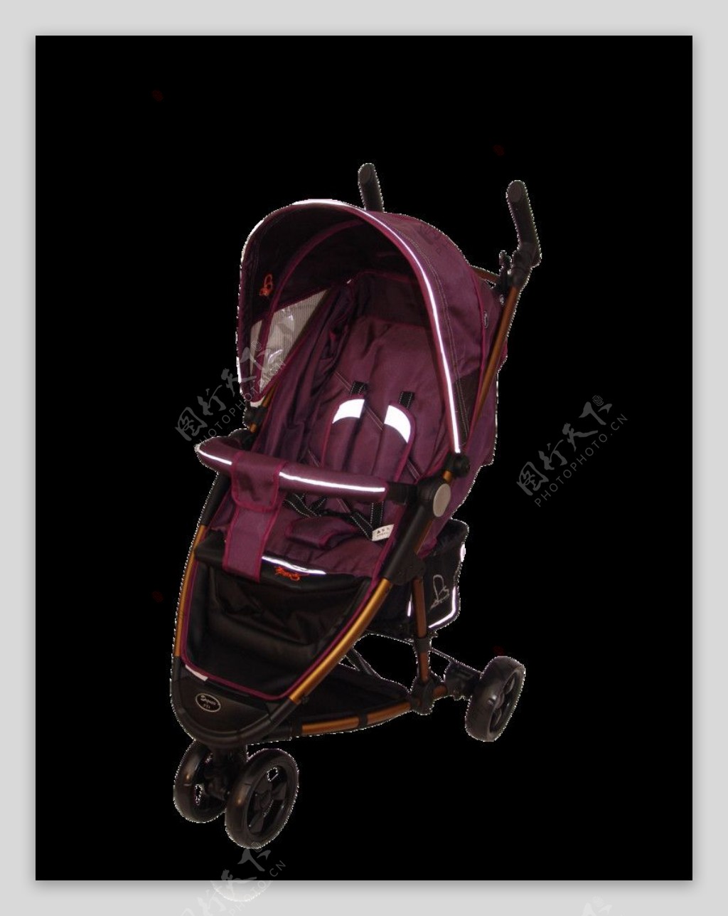 紫色婴儿车三轮车图已抠出图片