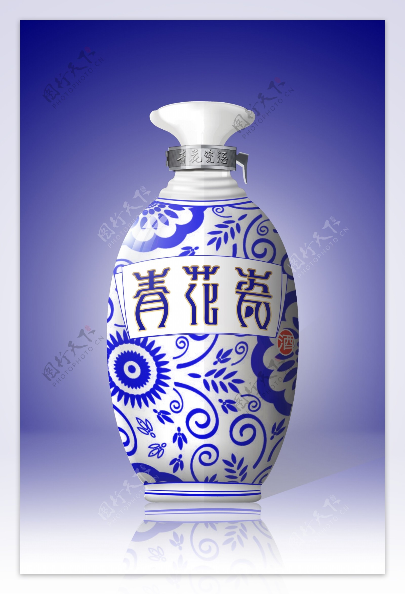 青花瓷瓶酒瓶图片
