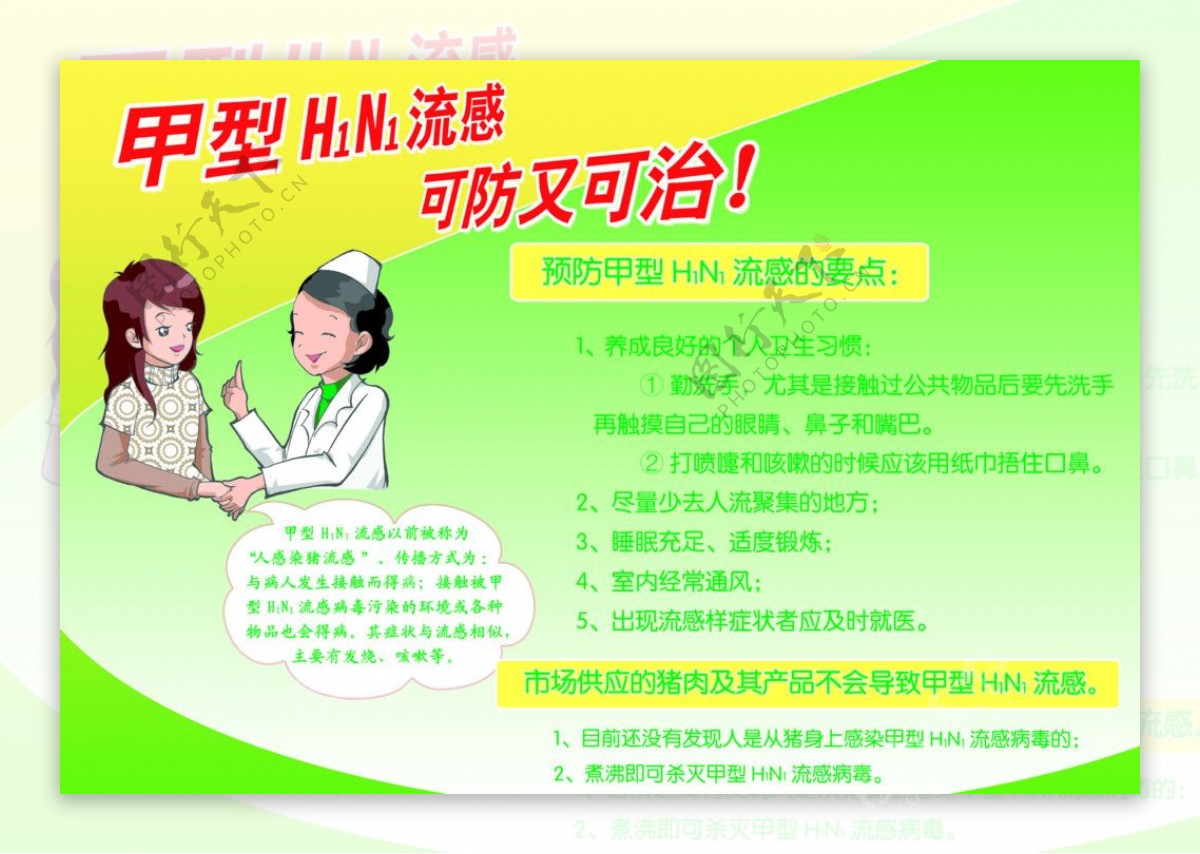 甲型H1N1流感宣传展板图片