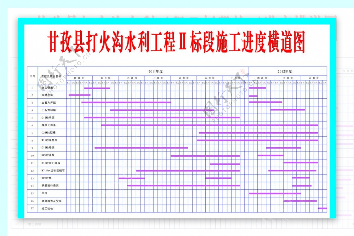 工程施工进度图图片