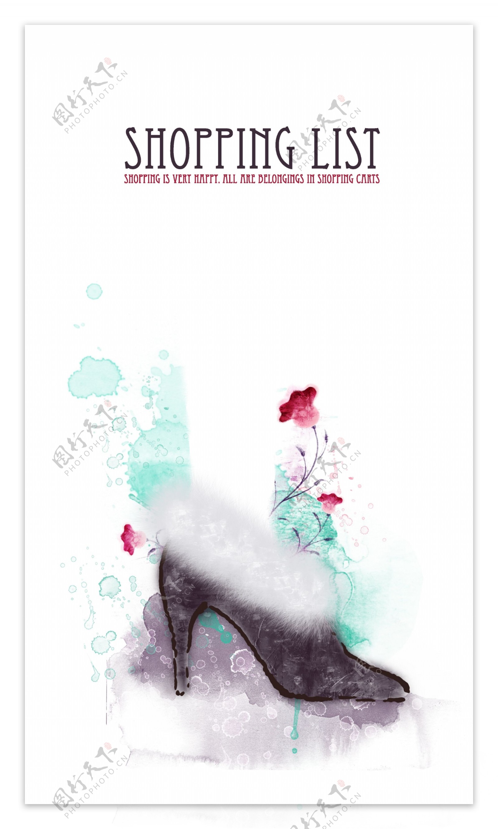 韩国水墨女皮鞋商场海报图片