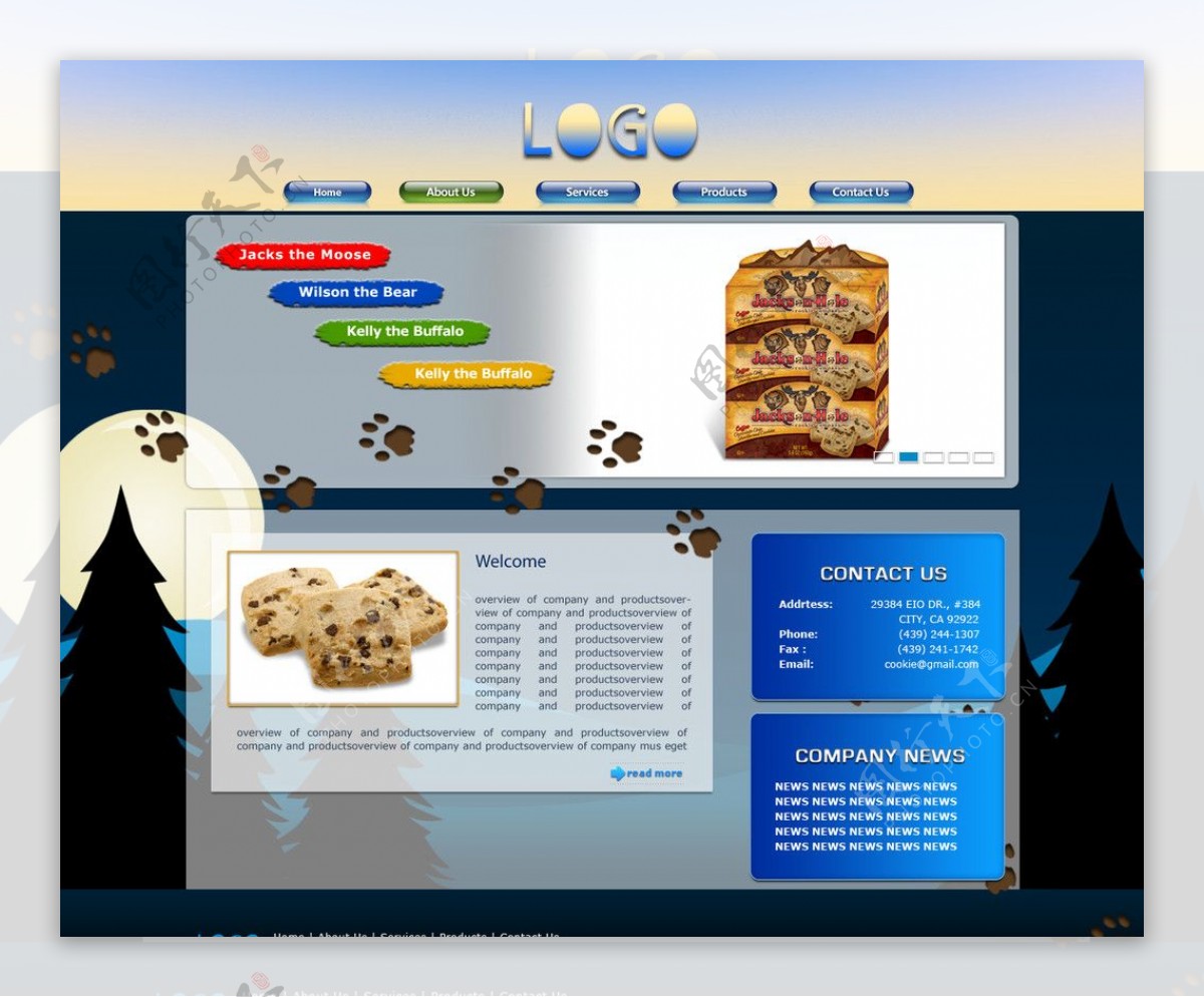 欧美儿童食品公司网站模板图片