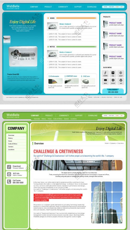 数字产品销售介绍网站版面PSDAI图片