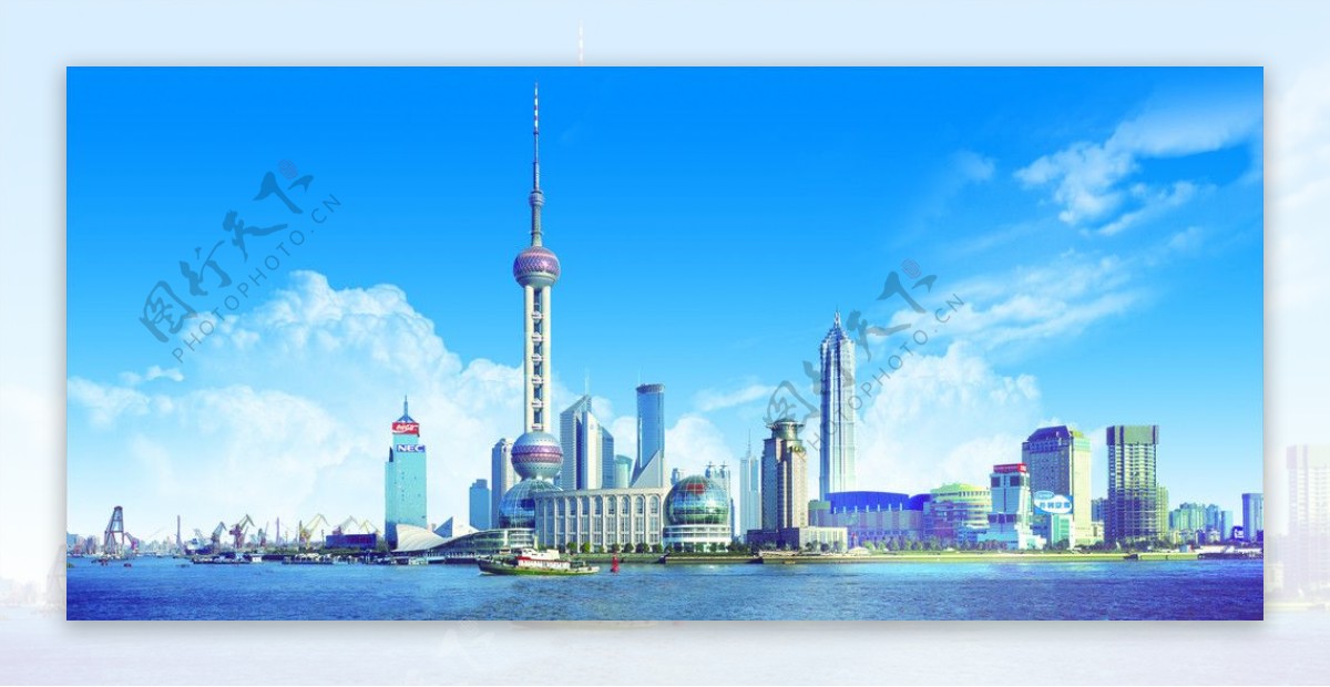 上海风光PSD分层图片