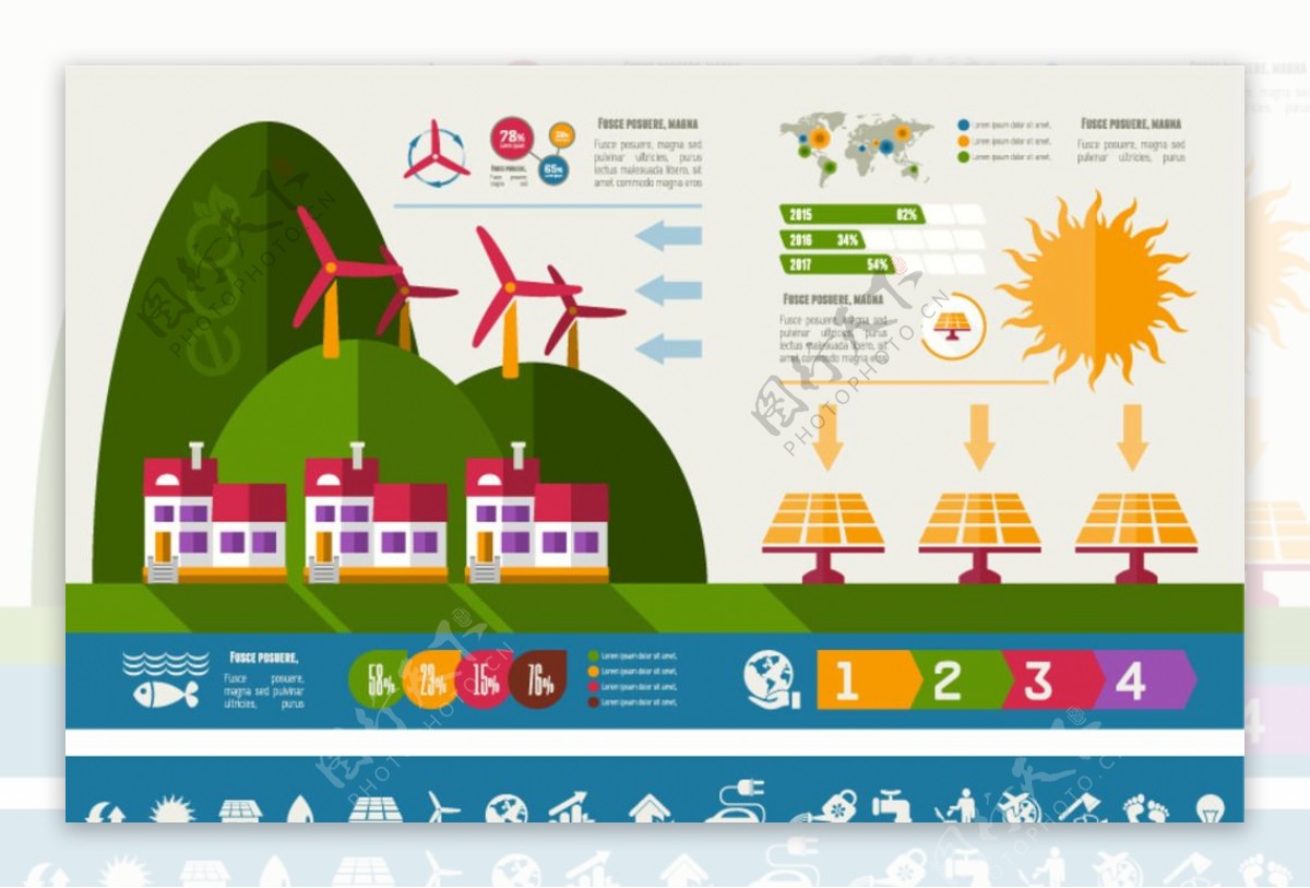生态能源信息图素材图片